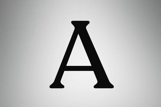 Video Reference: letter A, alphabet, typography, single letter, black text, minimal, plain background, centered, graphic design, symbol, close-up, clean layout