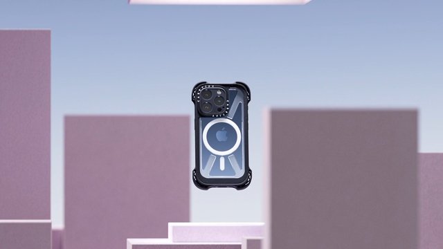 Video Reference: smartphone, phone case, floating, minimal, pastel, geometric, product shot, mobile, modern, clean background, tech, centered, abstract, accessory