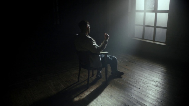 Video Reference: Window, Flash photography, Wood, Grey, Chair, Flooring, Floor, Tints and shades, Art, Darkness