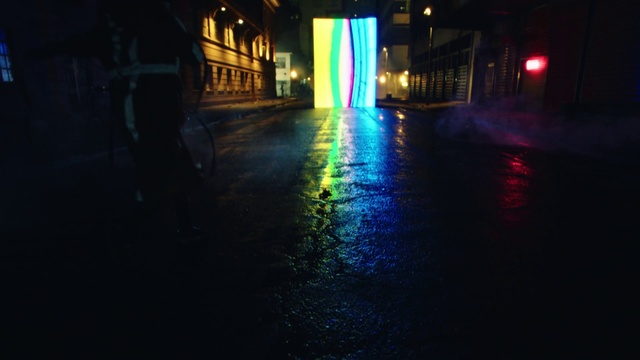 Video Reference: Water, Automotive lighting, Road surface, Electricity, Midnight, Tints and shades, City, Flooring, Electric blue, Darkness