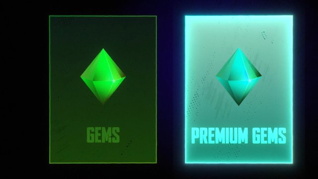 Video Reference: gems, premium gems, icon, game ui, menu, neon, glowing, green, cyan, digital, interface, selection, currency, reward, fantasy, graphic