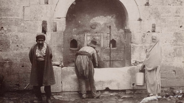 Video Reference: White, Temple, Standing, Vintage clothing, Monochrome photography, Monochrome, Art, Hat, Working animal, Visual arts