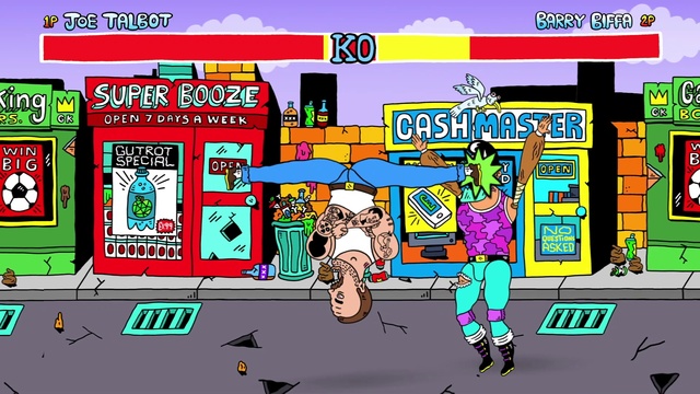 Video Reference: Cartoon, Mode of transport, Font, Art, Rectangle, Fictional character, Illustration, Games, Window, Urban design