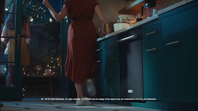 Video Reference: Cabinetry, Flash photography, Drawer, Countertop, Kitchen, Kitchen appliance, Fashion design, Electric blue, Human leg, Event