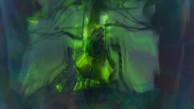 Video Reference: Art, Glass, Underwater, Fictional character, Electric blue, Transparent material, Visual arts, Darkness, Aquatic plant, Wildlife