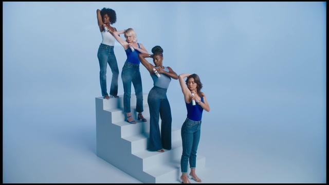 Video Reference: Jeans, Smile, Gesture, Happy, Flash photography, Font, Denim, Leisure, Electric blue, Musical instrument
