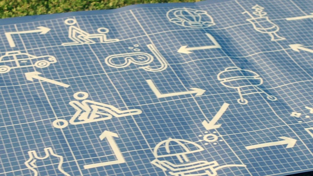 Video Reference: Product, Azure, Textile, Sleeve, Rectangle, Font, Aqua, Electric blue, Pattern, Art