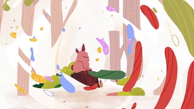 Video Reference: Organism, Cartoon, Pink, Art, Painting, Illustration, Font, Fictional character, Drawing, Visual arts