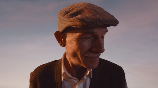 Video Reference: Clothing, Forehead, Chin, Flat cap, Sky, Outerwear, Smile, Cap, Dress shirt, Beard