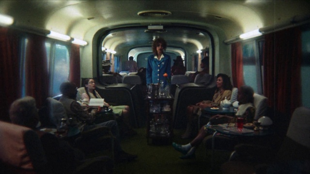 Video Reference: Train, Vehicle, Air travel, House, Fun, Jacket, T-shirt, Public transport, Suit, Passenger