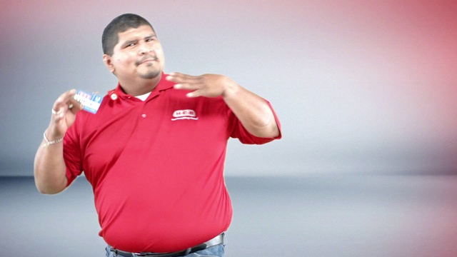 Video Reference: Clothing, Polo shirt, Arm, Flash photography, Sleeve, Gesture, Collar, Elbow, Happy, T-shirt