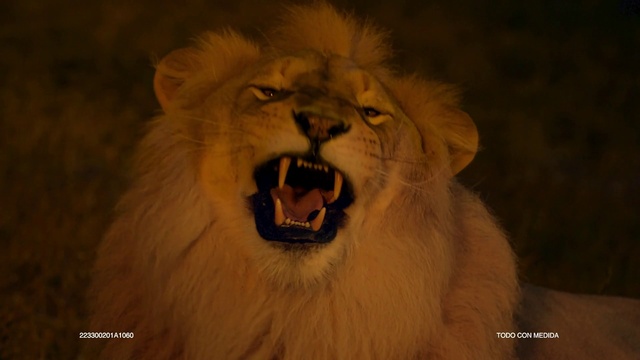 Video Reference: Hair, Head, Eye, Fang, Lion, Human body, Carnivore, Jaw, Masai lion, Felidae