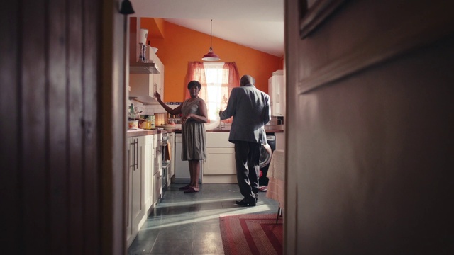 Video Reference: Building, Orange, Door, Flash photography, Curtain, Event, Suit, House, Wood, Flooring