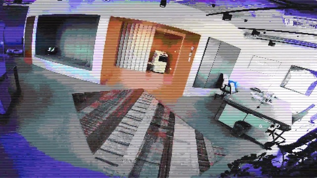 Video Reference: Property, Blue, Interior design, Building, Art, Urban design, Wall, Material property, Slope, Tints and shades