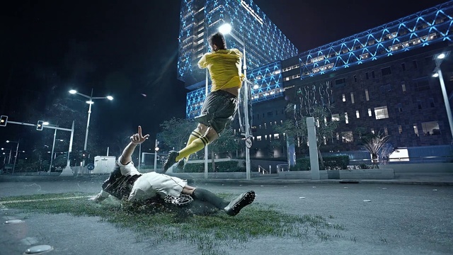 Video Reference: Footwear, Shoe, Sky, Flash photography, Street stunts, Rolling, Entertainment, Sneakers, City, Leisure