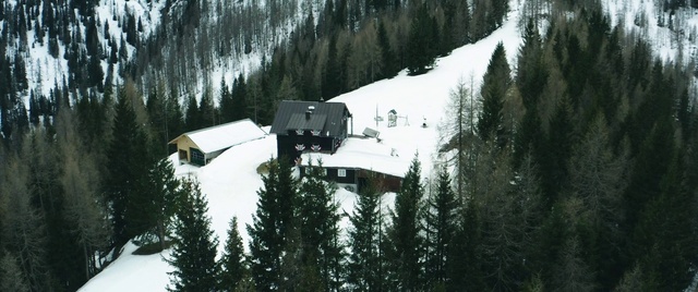 Video Reference: Mountain, Snow, Building, Slope, Tree, Window, Larch, Freezing, Glacial landform, Biome