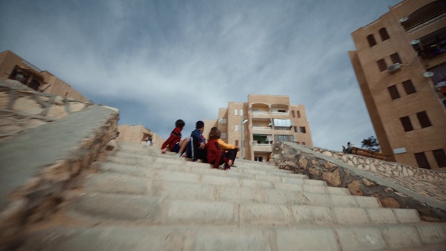 Video Reference: Cloud, Sky, Window, Building, Travel, Stairs, Leisure, Landscape, Geological phenomenon, Wood