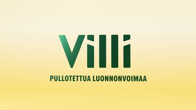 Video Reference: logo, text, branding, green, yellow background, gradient, title card, Finnish, minimal, centered, typography