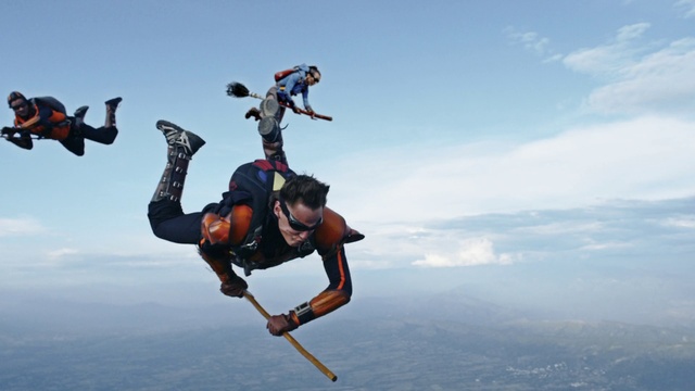 Video Reference: Sky, Cloud, Tandem skydiving, Blue, Parachuting, Stunt performer, Happy, People in nature, Windsports, Travel