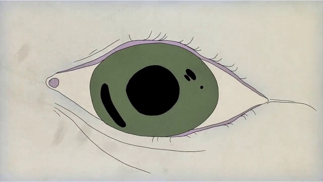 Video Reference: Eye, Eyelash, Iris, Art, Rectangle, Font, Creative arts, Circle, Snout, Illustration
