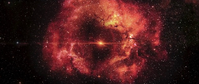 Video Reference: Atmosphere, Nebula, Sky, Natural environment, Galaxy, Atmospheric phenomenon, Font, Art, Astronomical object, Milky way