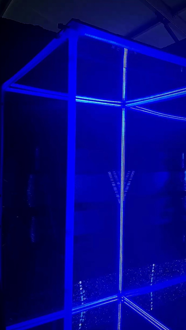 Video Reference: Blue, Light, Rectangle, Azure, Purple, Electric blue, Symmetry, Space, Gas, Triangle