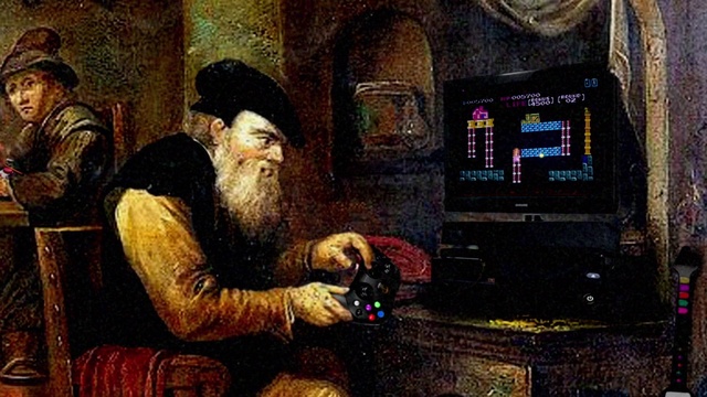 Video Reference: Beard, Art, Audio equipment, Painting, Television set, Facial hair, Gadget, Electronic instrument, Visual arts, Machine