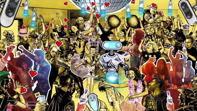 Video Reference: Textile, Community, Art, Crowd, Collage, Event, Human settlement, City, Comics, Fictional character