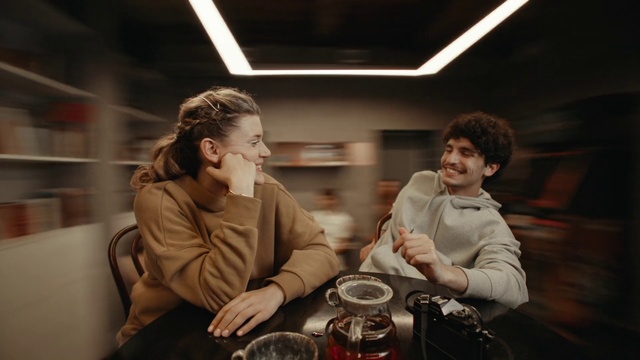 Video Reference: Tableware, Smile, Flash photography, Gesture, Happy, Jacket, Plate, Drinkware, Fun, Event