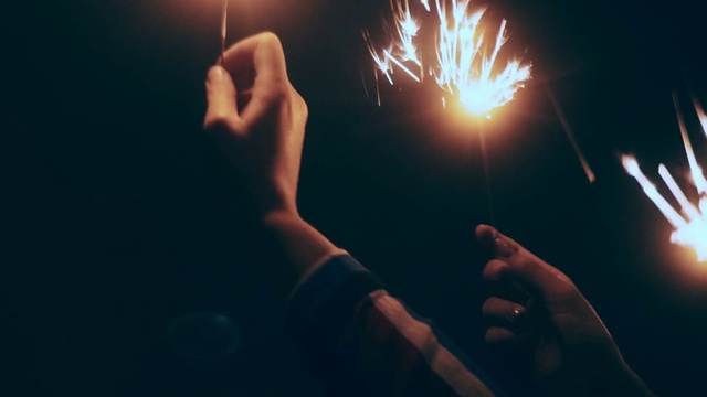 Video Reference: Fireworks, Celebrating, Gesture, Finger, Flash photography, Entertainment, Fire, Recreation, Heat, Party supply