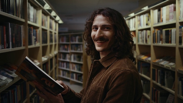 Video Reference: Bookcase, Shelf, Smile, Book, Publication, Shelving, Beard, Retail, Fun, Librarian