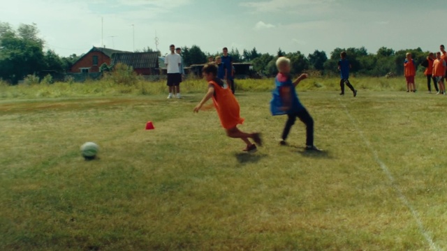 Video Reference: Sky, Sports equipment, Football, Tree, Cloud, Ball, Player, Grass, Grassland, Leisure