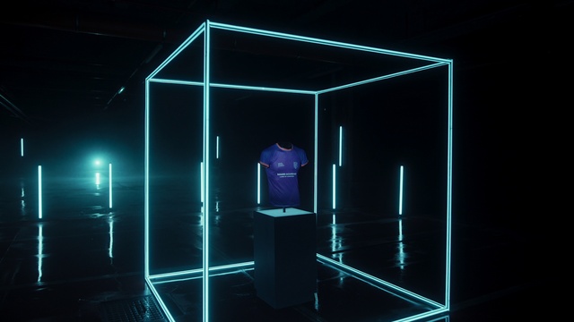 Video Reference: Light, Rectangle, Gas, Electric blue, Art, Glass, Darkness, Building, Event, Transparent material