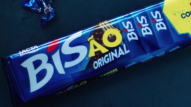 Video Reference: Food, Font, Material property, Electric blue, Rectangle, Brand, Advertising, Logo, Graphics, Snack