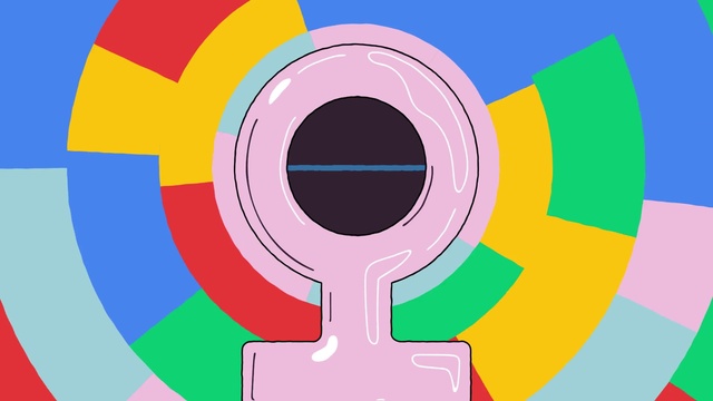 Video Reference: Colorfulness, Font, Material property, Circle, Symmetry, Art, Symbol, Sharing, Graphics, Magenta