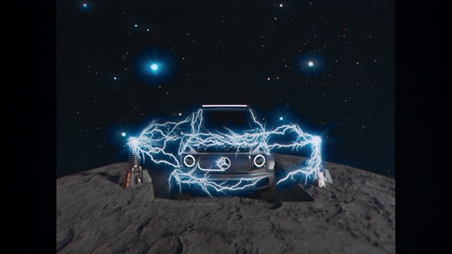 Video Reference: Vehicle, Automotive lighting, Car, Automotive design, Hood, Astronomical object, Space, Electric blue, Science, Event