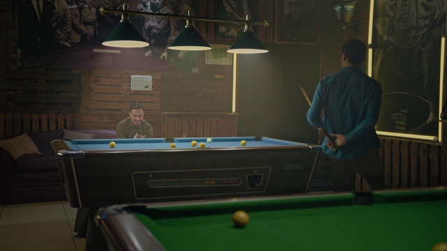 Video Reference: Billiard table, Billiard room, Baize, Cue stick, Billiard ball, Table, Sports equipment, Pool player, Billiards, Green