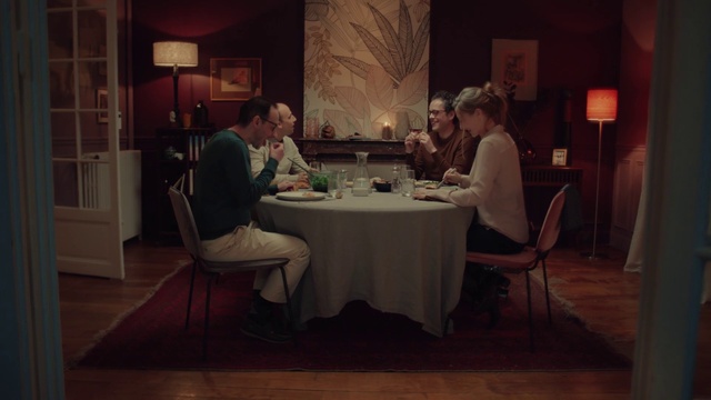 Video Reference: Table, Furniture, Chair, Tablecloth, Kitchen & dining room table, Tableware, Flooring, Door, Wood, Event