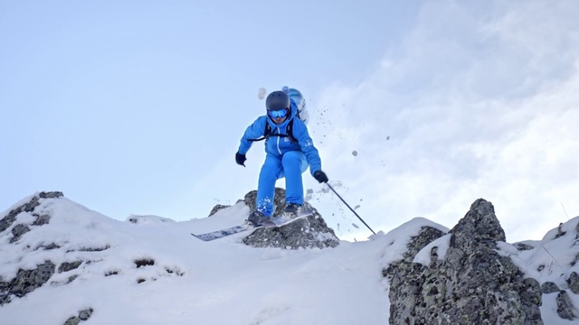 Video Reference: Sky, Helmet, Sports equipment, Snow, Mountain, Ski jumping, Slope, Ski, Ski Equipment, Cloud