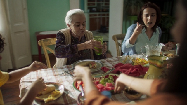 Video Reference: Tableware, Hand, Food, Table, Sharing, Plate, Cuisine, Chair, Community, Dish