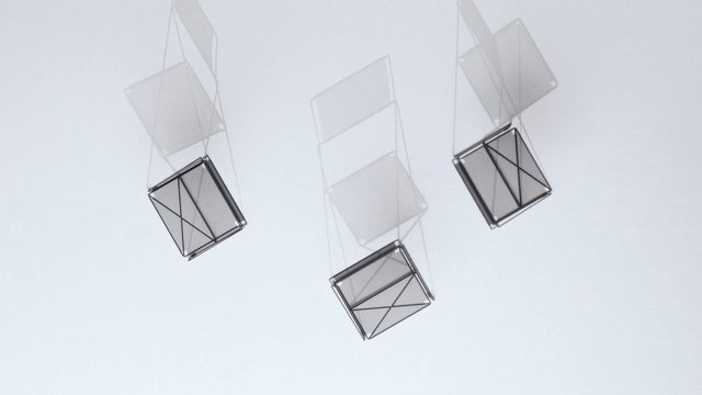 Video Reference: abstract, geometric, wireframe, cubes, rectangles, suspended, floating, minimalist, white background, 3d render, transparent, overlap, modern, design, pattern, light