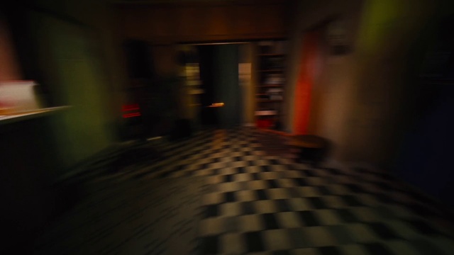 Video Reference: Tints and shades, Flooring, Gas, Building, Darkness, Space, Chair, Symmetry, Road surface, Room