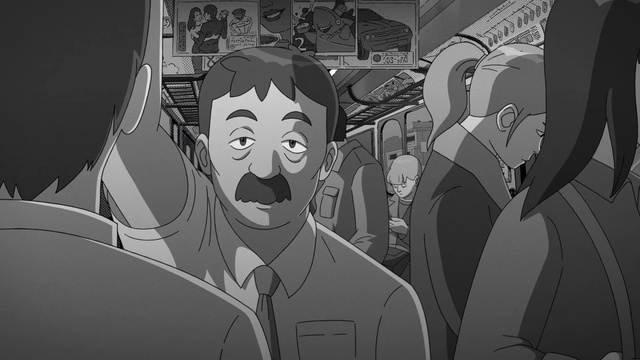 Video Reference: Eyebrow, Mouth, Cartoon, Jaw, Mammal, Gesture, Black-and-white, Style, Art, Beard