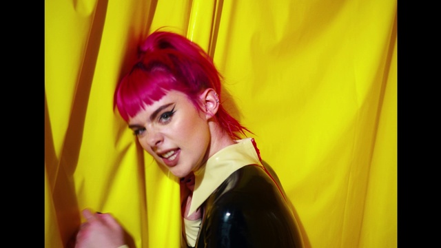 Video Reference: Smile, Purple, Orange, Red hair, Makeover, Wig, Happy, Bangs, Magenta, Fashion design
