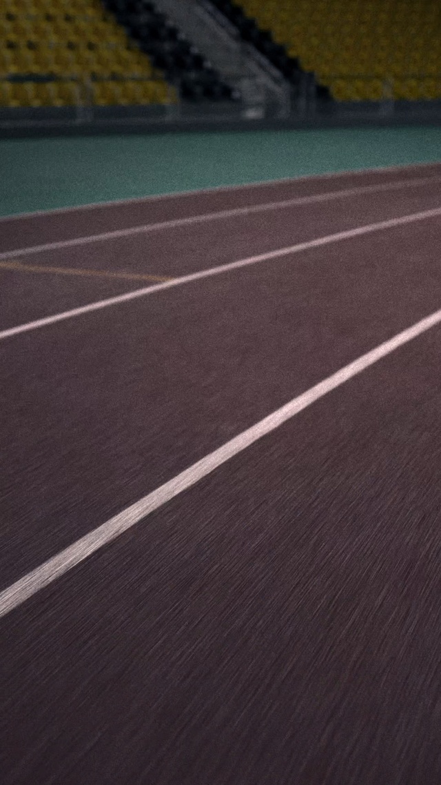 Video Reference: Asphalt, Road surface, Yellow, Wood, Flooring, Parallel, Track and field athletics, Tar, Race track, Road