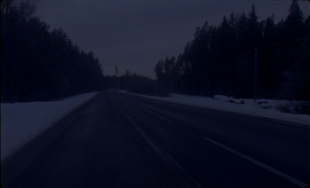 Video Reference: Sky, Road surface, Asphalt, Tree, Grey, Natural landscape, Snow, Cloud, Freezing, Landscape