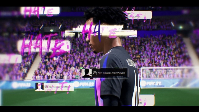 Video Reference: Product, Purple, Player, Fan, Font, Competition event, Gadget, Flat panel display, T-shirt, Championship