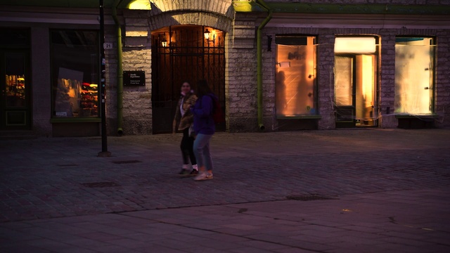 Video Reference: Building, Road surface, Window, Temple, Standing, Plant, Door, Flooring, City, Road