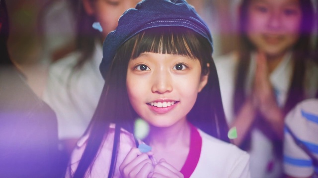 Video Reference: Lip, Smile, Eyebrow, Purple, Iris, Happy, Hat, Pink, Violet, Headgear
