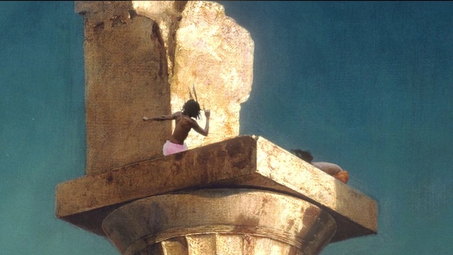 Video Reference: Azure, Temple, Sky, Wood, Sculpture, Cross, Art, Tints and shades, Rectangle, Artifact